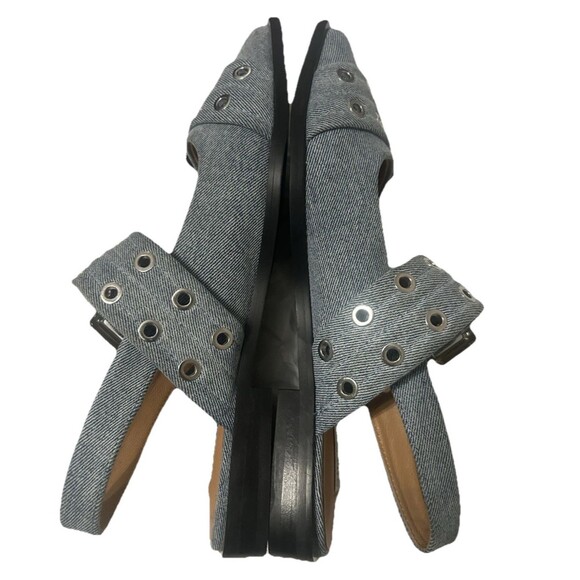 Steve Madden Graya Womens Size 8M Snipped Toe Denim Slingback Buckle Flat Shoes - Picture 5 of 10